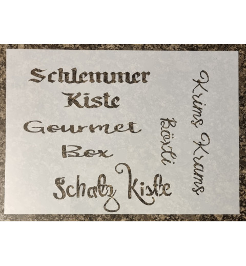 Schablone " Schlemmer Kiste "