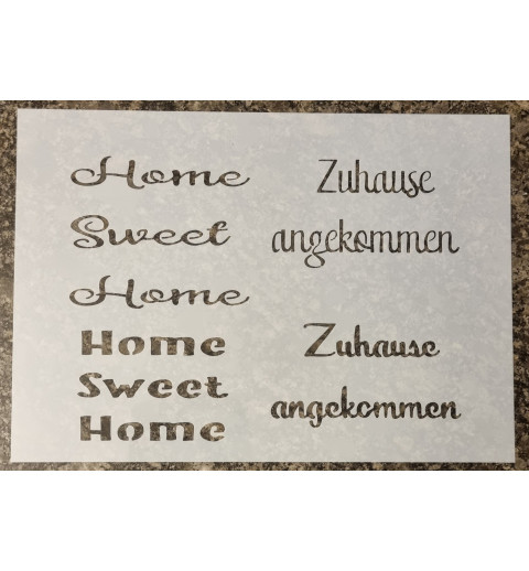 Schablone " Zuhause angekommen "