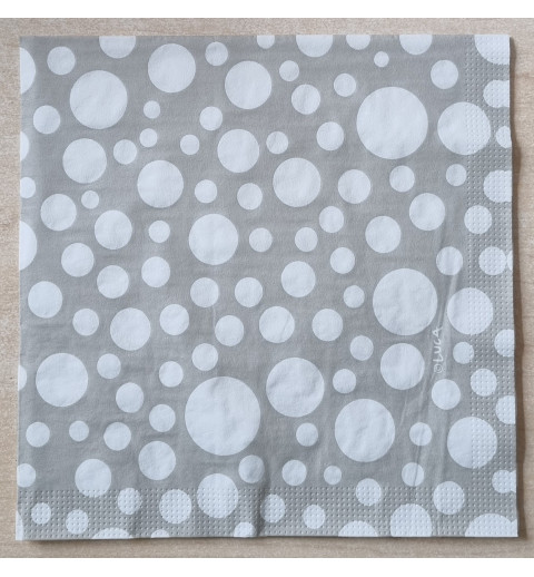 Serviette Punkte beige/weiss