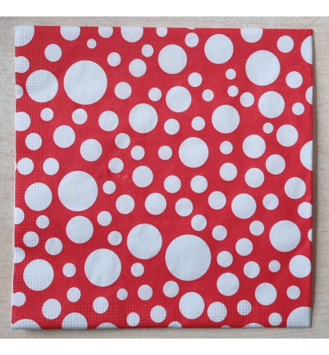 Serviette Punkte rot/weiss