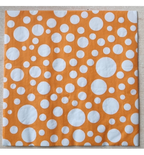 Serviette Punkte orange/weiss