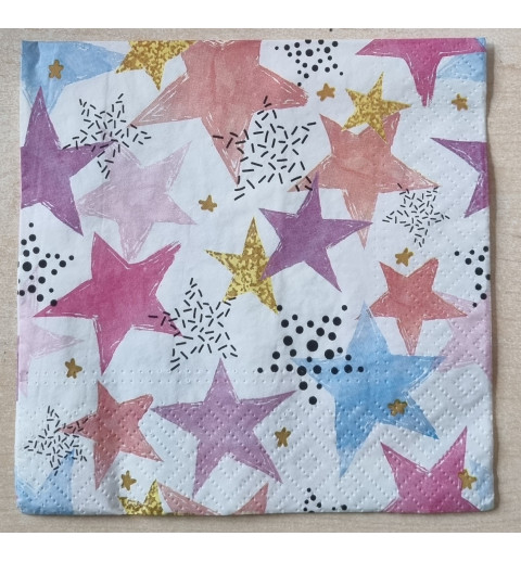 Serviette Bunte Sterne