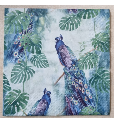 Serviette Pfaue blau/grün