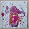 Serviette Wichtel Frau mit Herz
