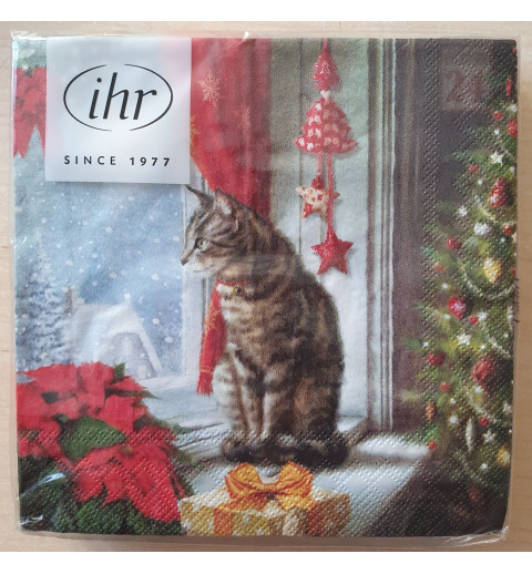 Servietten Weihnachtsstern/Katze