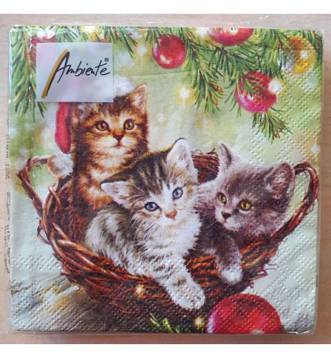 Servietten Katzen im Korb