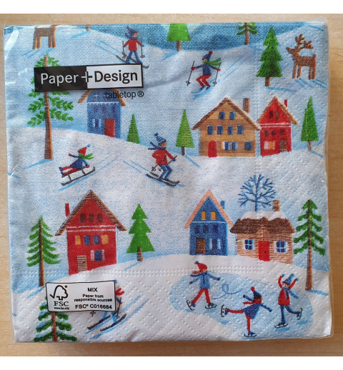Servietten Winterlandschaft/Kinder
