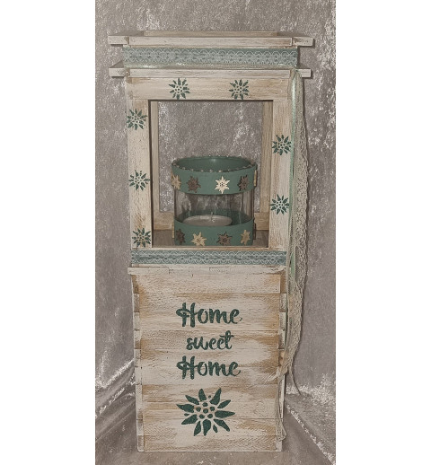 Laternen Podest "Home sweet Home " natur/creme