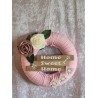 Tür/Wanddeko Ring rosa/Klötzchen Home sweet Home