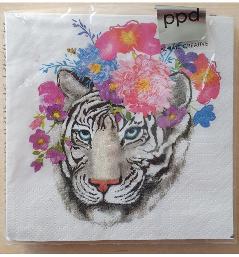 Servietten Tiger/Blumen