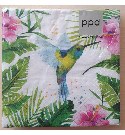 Servietten Eisvogel/Blumen