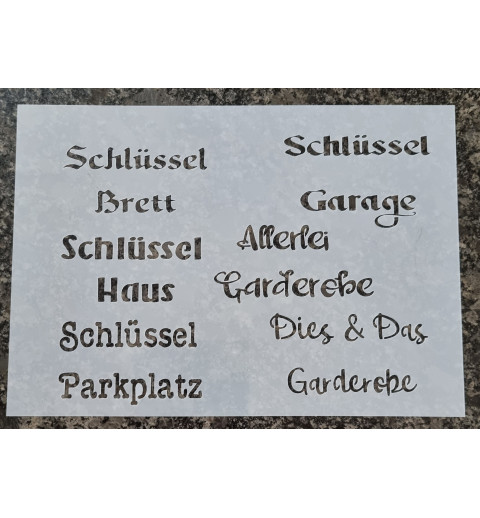 Schablone " Schlüssel Brett "