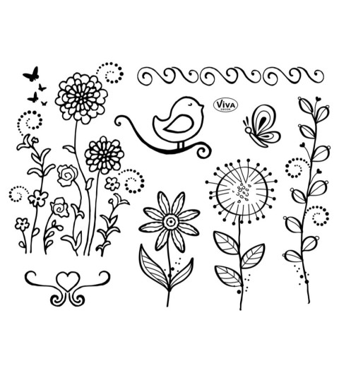 Clear Stamps Blumen/Blätter
