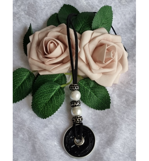 Kette lang mit Nespresso Kapsel  schwarz/weiss