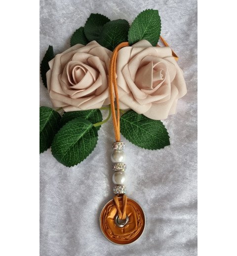 Kette lang mit Nespresso Kapsel  orange/weiss