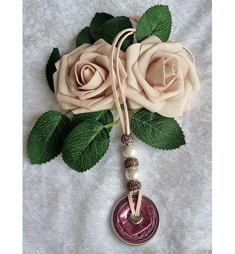 Kette lang mit Nespresso Kapsel  magenta/weiss