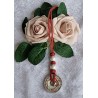 Kette lang mit Nespresso Kapsel  Muster rot/weiss