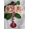 Kette lang mit Nespresso Kapsel  Muster pink/weiss