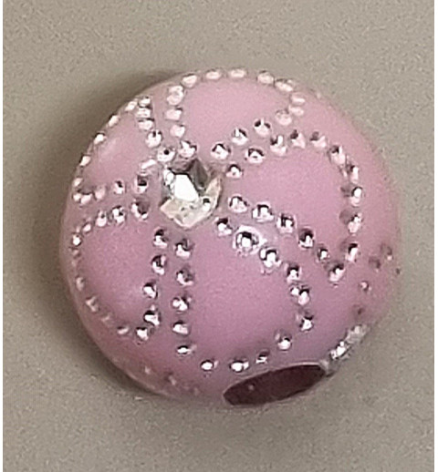 Kunststoff Perle mit Glitzer rosa