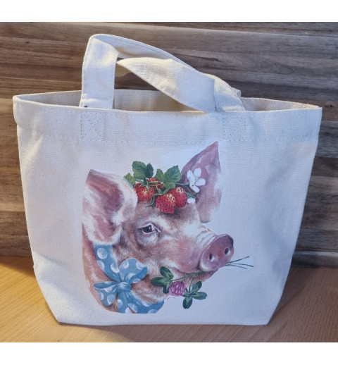 Tasche " Schwein mit Erdbeeren "