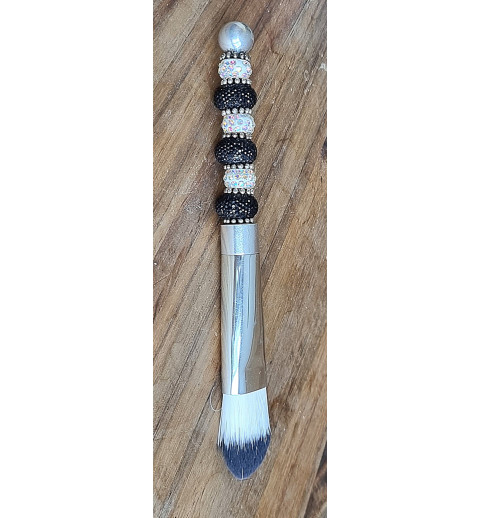 Kosmetik Pinsel gross und flach   schwarz/weiss