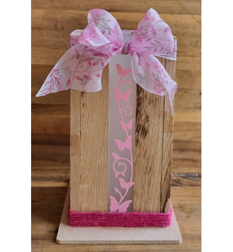 Mini Klötzchen Laterne rosa