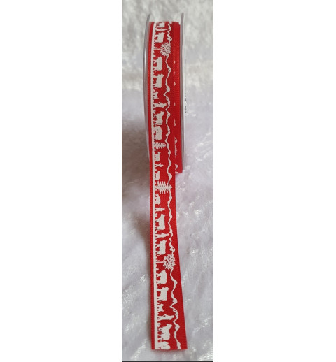Dekoband Alpaufzug rot/weiss