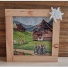 Led Lichterbox Bauernhaus/Dekoband Edelweiss grün