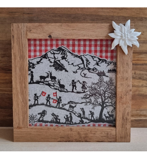 Scherenschnitt Alpenfeeling/Dekoband Edelweiss rot