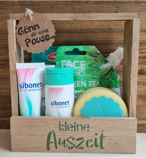 Wellness/Beauty Kistchen " Kleine Auszeit "  Gönn dir eine Pause/grün