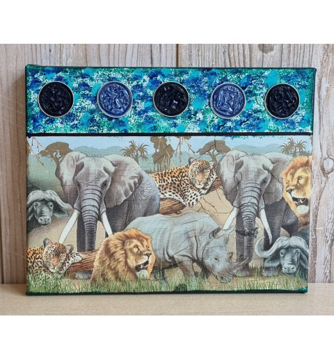 Bild " Wild Life " blau/grün Töne