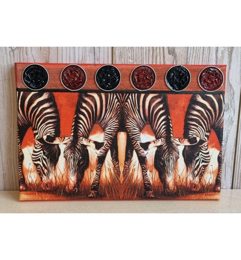Bild " Zebras " orange Töne