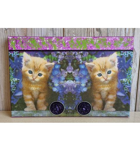 Bild " Katzen " violette/magenta Töne