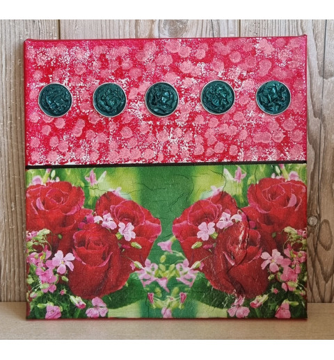 Bild " Rosen " rot/grün Töne
