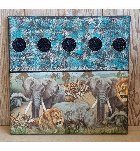 Bild " Wild Life " türkis/blau Töne