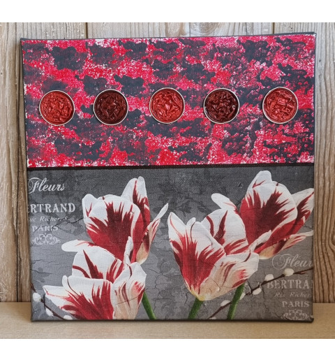 Bild " Tulpen " rot/grau Töne