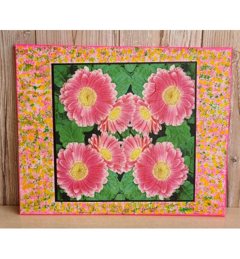Bild " Gerberas " pink/gelb Töne