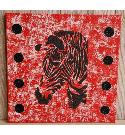 Bild " Zebra " rot/schwarz Töne