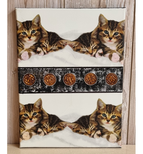Bild " Katzen " schwarz/bronze Töne