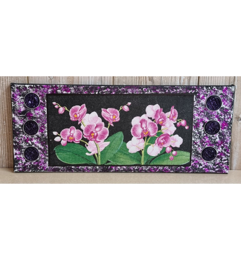 Bild " Orchideen " violette/schwarz Töne