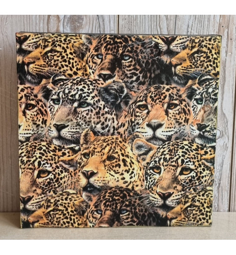 Bild " Leoparden Köpfe "  bronze/schwarz Töne