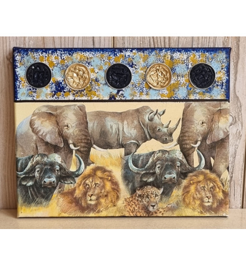 Bild " Wild Life "  blau/bronze Töne