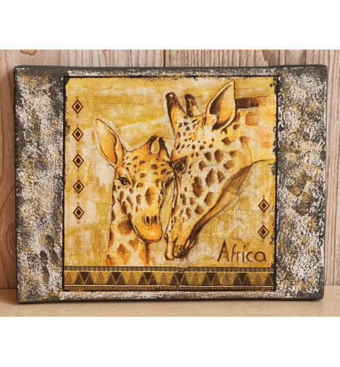 Bild " Giraffen "  grau/gold Töne