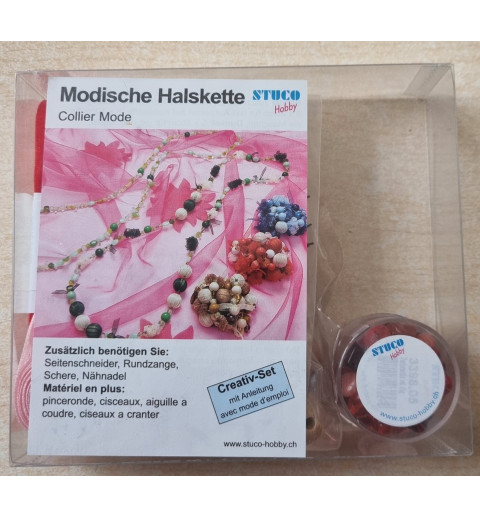 Schmuck Bastelset natur/rot/rosa