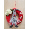 Tür/Wanddeko Ring rot Wichtel/Blumen creme