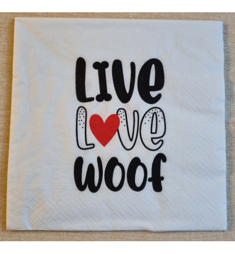 Serviette  Live Love Woof