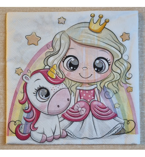 Serviette Prinzessin/Einhorn