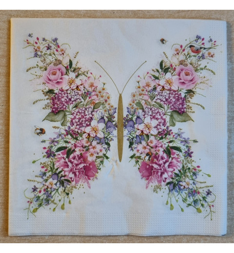 Serviette Blumen-Schmetterling