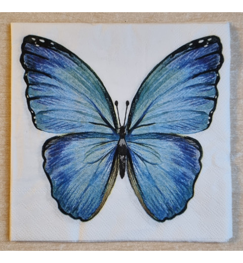 Serviette Schmetterling blau