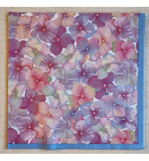Servietten Blüten rosa/flieder/lachs
